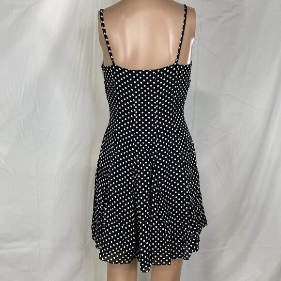 NEW REFORMATION Women’s Annelise Mini Dress in Black Polka Dot Size 6 - Picture 2 of 9